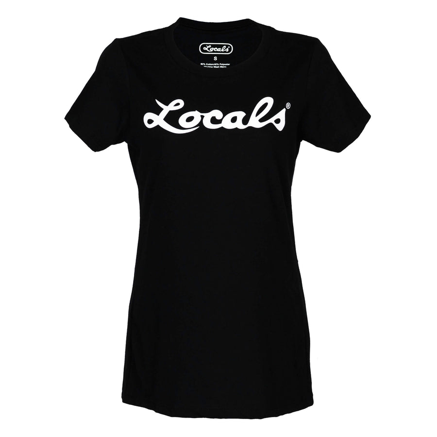 Locals Script Logo Premium Women's Crew Tee - Black