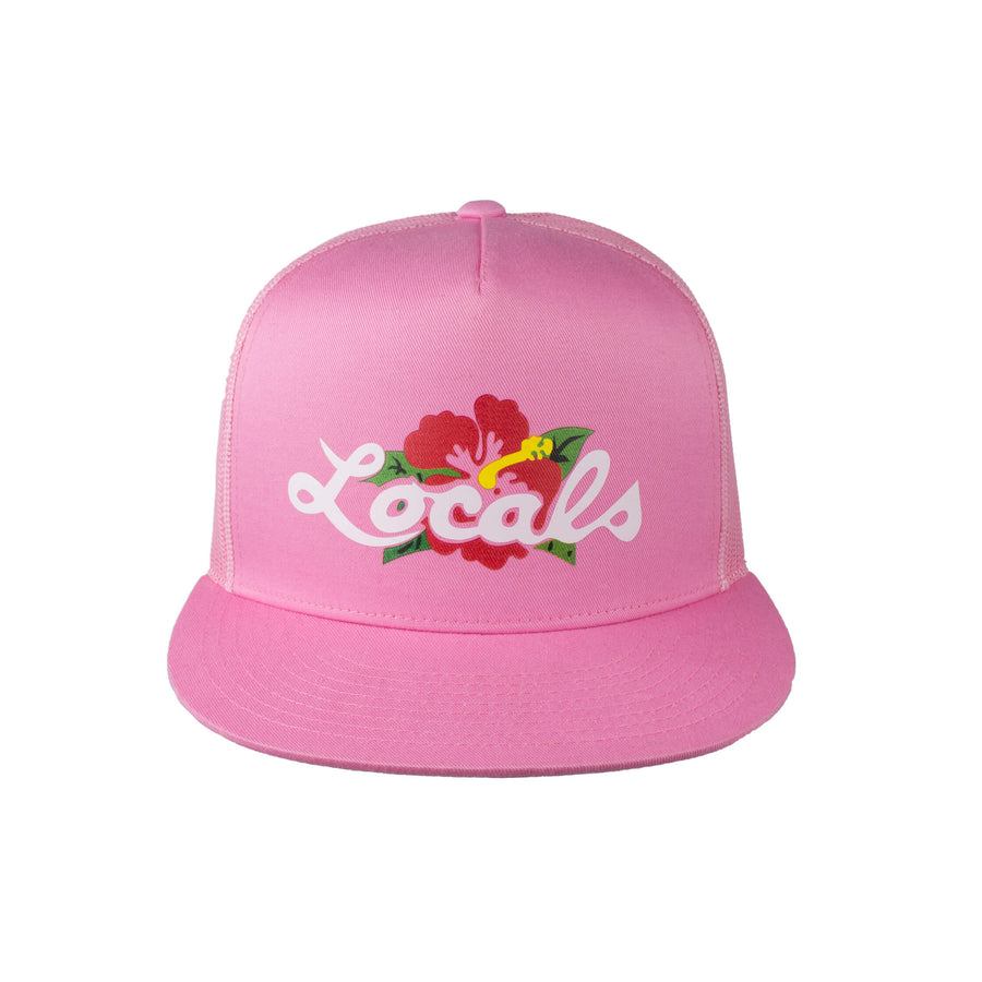 Locals Flower Logo Classic Trucker Hat - Pink